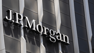 JPMorgan logo op kantoor
