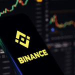 Binance logo met koersgrafieken