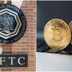 Bitcoin en Ethereum munten met CFTC logo