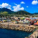 Een afbeelding van Saint Kitts in Saint Kitts en Nevis van boven gefotografeerd