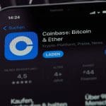 Een afbeelding van de app van cryptobeurs Coinbase in de app store