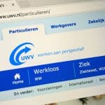 Een afbeelding van de website van het UWV