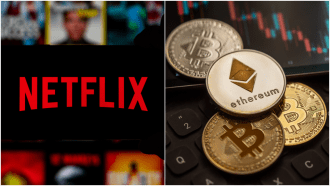 Netflix logo en cryptomunten