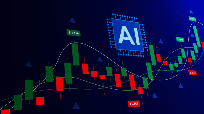 AI en stijgende koersgrafiek