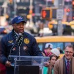 Een afbeelding van New York City burgemeester Eric Adams