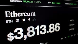 Een afbeelding van een pagina van de cryptomunt ethereum (ETH)
