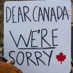 Een afbeelding van een protest tegen de wereldwijde handelsoorlog van Donald Trump