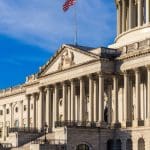 Een afbeelding van het capitool in Washington DC in de Verenigde Staten