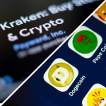 Een split image van kraken en memecoins