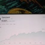 Een afbeelding van een coin pagina op een cryptobeurs van de bekende altcoin hyperliquid (HYPE) met een grafiek van de koers