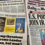 Krantenkoppen over het conflict tussen Iran en de Verenigde Staten