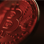 Rode Bitcoin munt