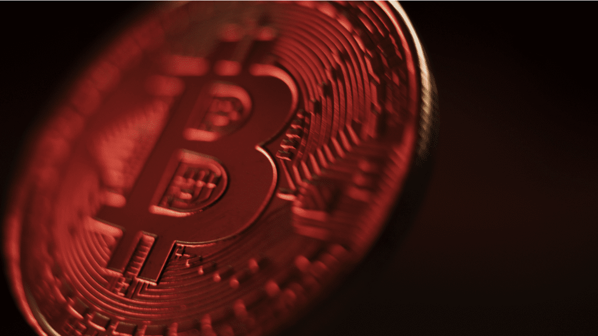 Rode Bitcoin munt