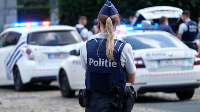 Een afbeelding van de Belgische politie in Brussel