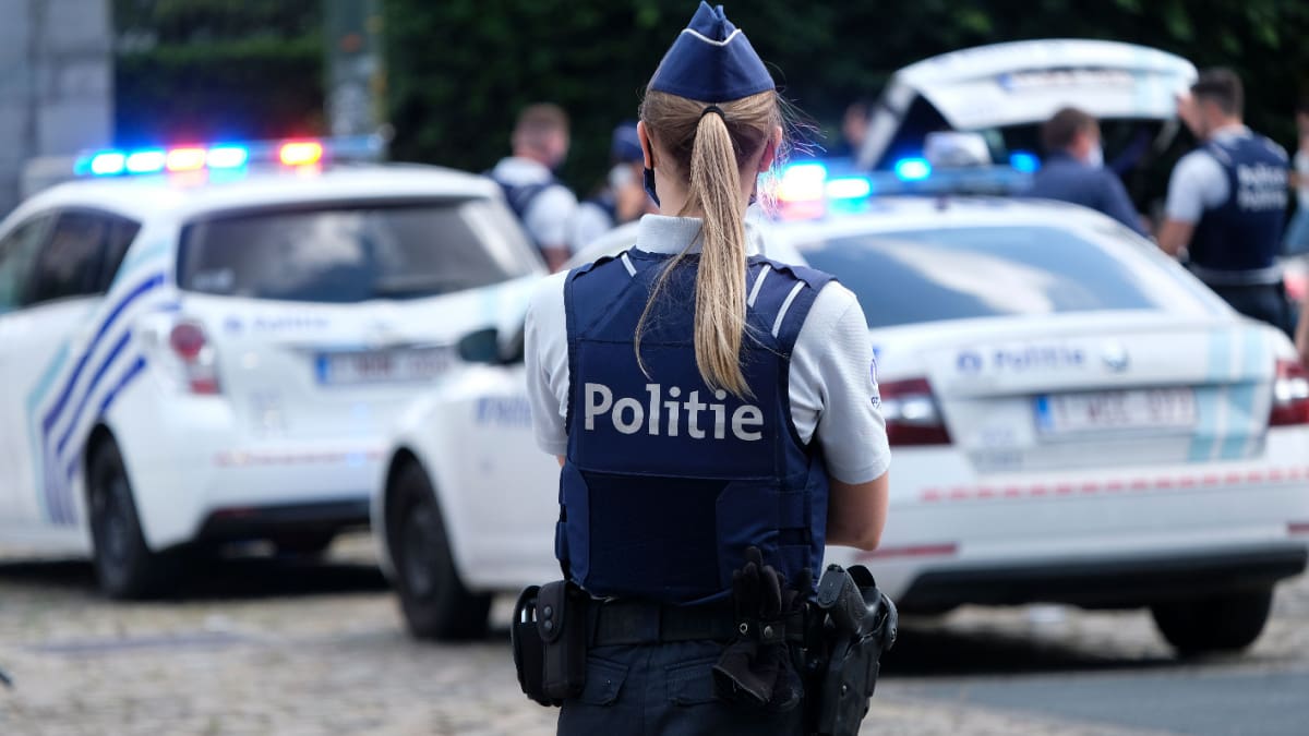Een afbeelding van de Belgische politie in Brussel