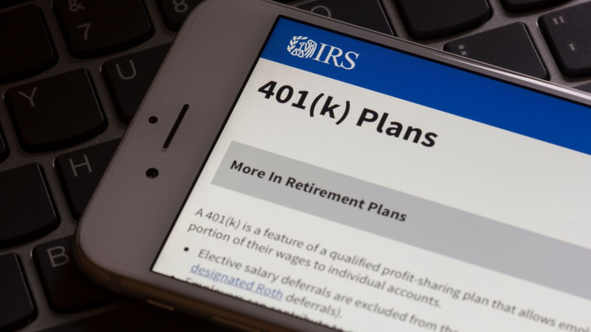 Een afbeelding van een Amerikaans pensioenplan, een 401k, op de website van de Amerikaanse belastingdienst