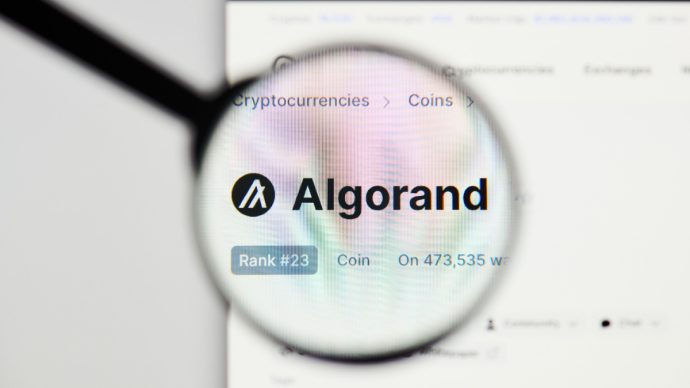 Een afbeelding van een coinpagina van de cryptomunt Algorand