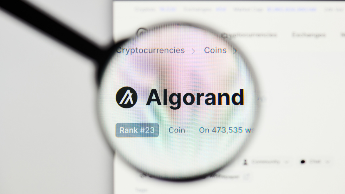 Een afbeelding van een coinpagina van de cryptomunt Algorand