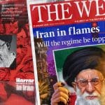 Een afbeelding van nieuwskoppen over het conflict in het midden oosten