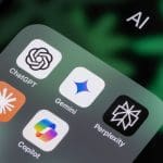 Een afbeelding van verschillende AI logo's zoals chatgpt, gemini en claude