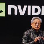 Jensen huang, CEO van nvidia, geeft een keynote speech