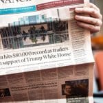 Krant met bitcoin koers op 80.000 dollar