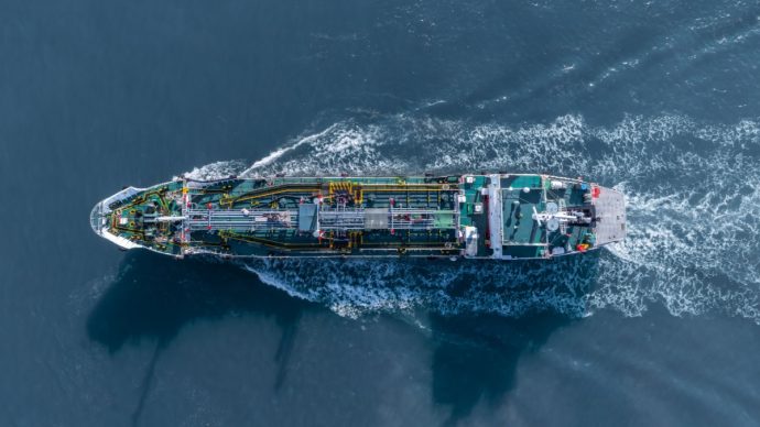 Olietanker op zee