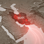 Map van de Straat van Hormuz onder Iran