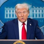 Trump houdt toespraak in witte huis