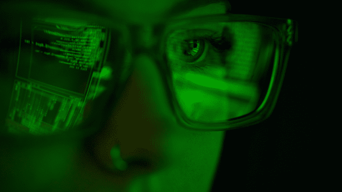 Foto van een cryptohacker