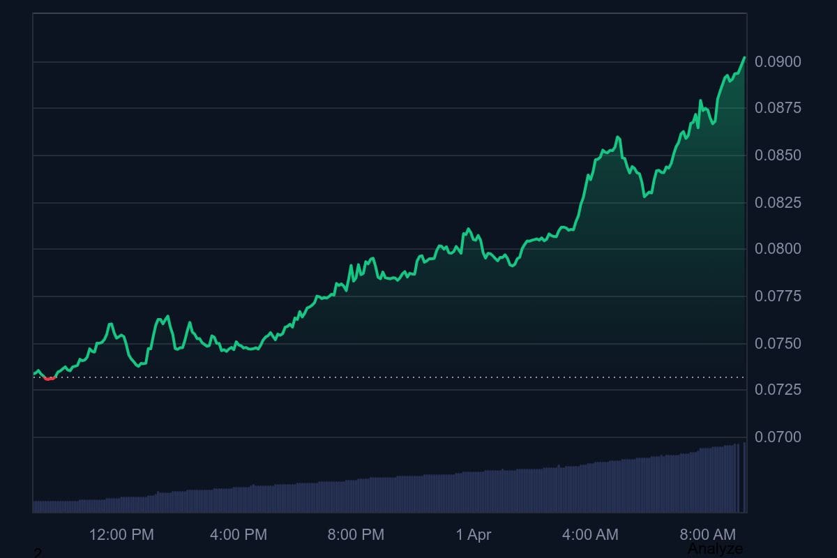 De algorand koers van de afgelopen 24 uur