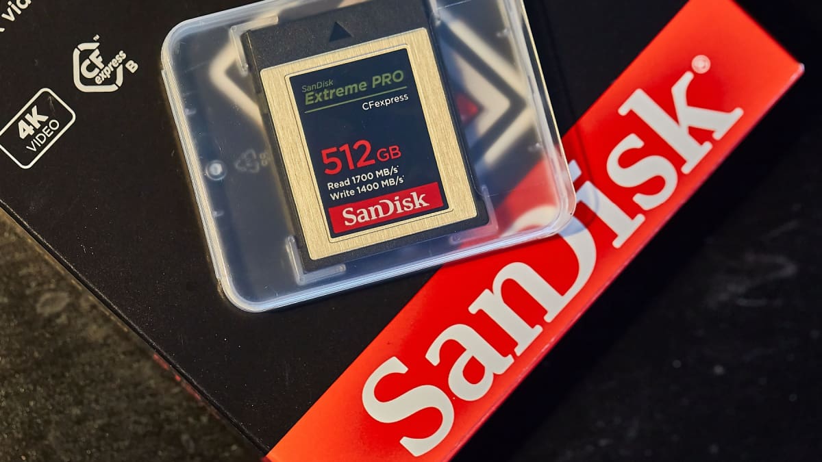 Een afbeelding van Sandisk met een sd kaart