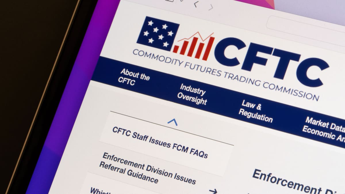 Een afbeelding van de website van de CFTC, een belangrijke Amerikaanse toezichthouder van de crypto industrie