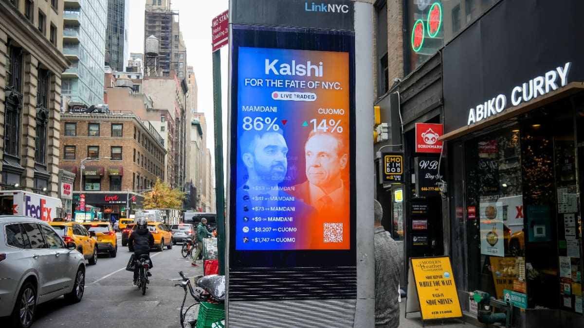 Een afbeelding van een reclamebord van Kalshi