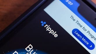 Ripple website met XRP logo blauw