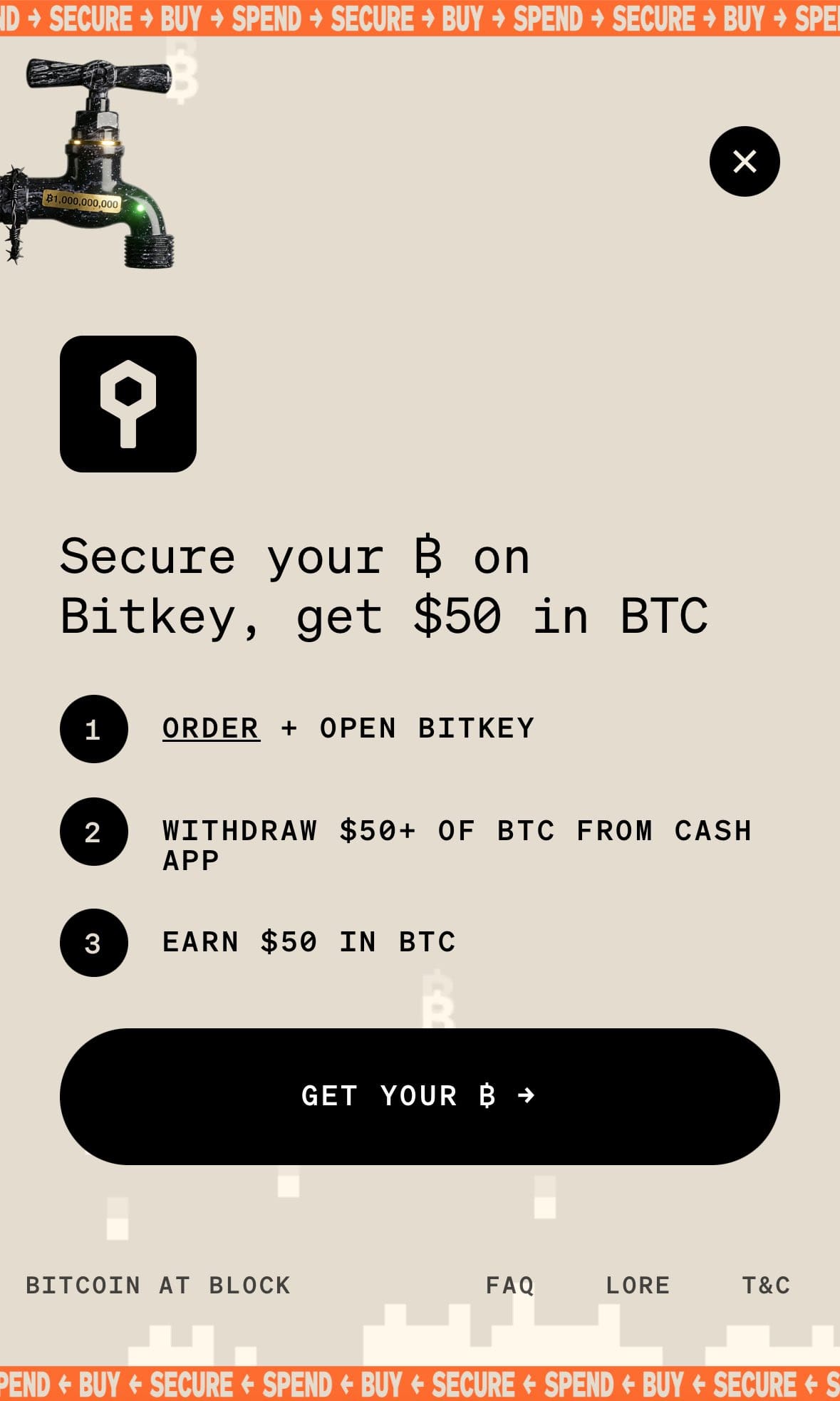 C&oacute;mo obtener "bitcoin gratis" del grifo de Block. Fuente: Mork1e en X.