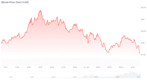 Der Bitcoin-Preis der vergangenen 24 Stunden. - Quelle: CoinGecko