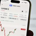 Een afbeelding van Ondo, de cryptocurrency, die hard stijgt met een grafiek erbij