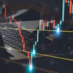 Een afbeelding van een koers van een crypto of aandeel met twee lijnen met het aanbod