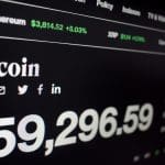 Een afbeelding van een pagina met de koers van bitcoin op 60000 dollar
