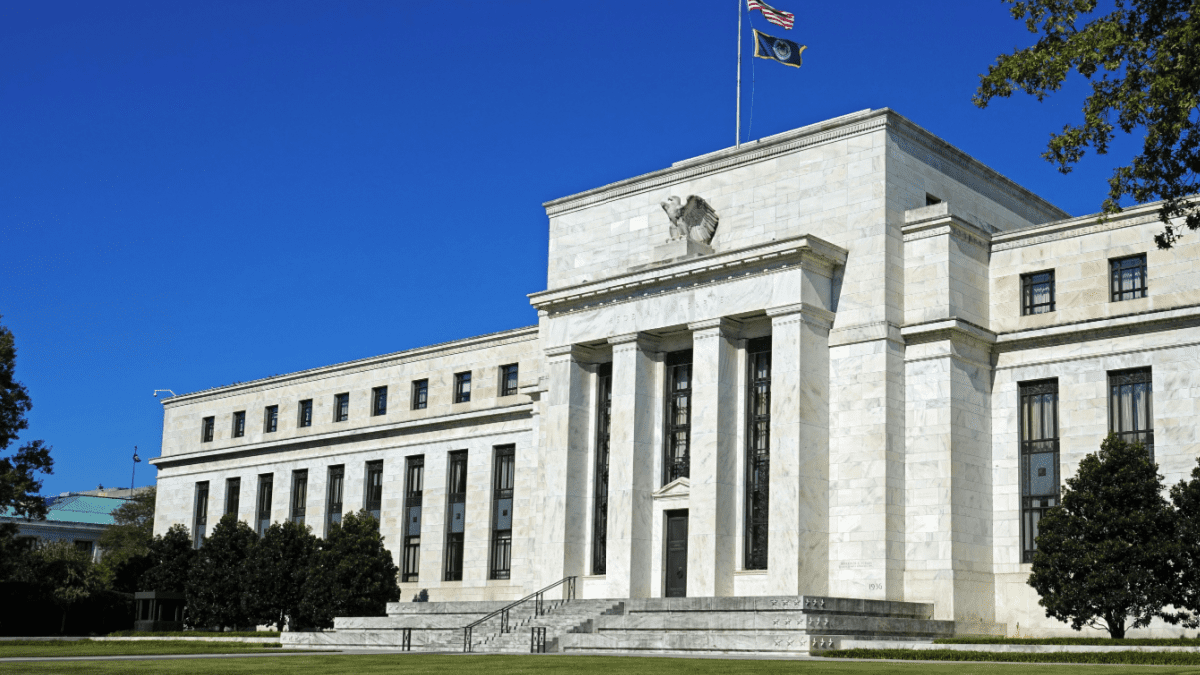Foto van Federal Reserve gebouw in Washington