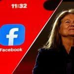 Links FaceBook app en rechts Charlene de Carvalho-Heineken