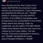 Trump heeft crypto “gered” en zweert de industrie te beschermen