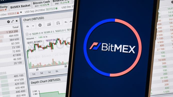 BitMEX logo op mobiel