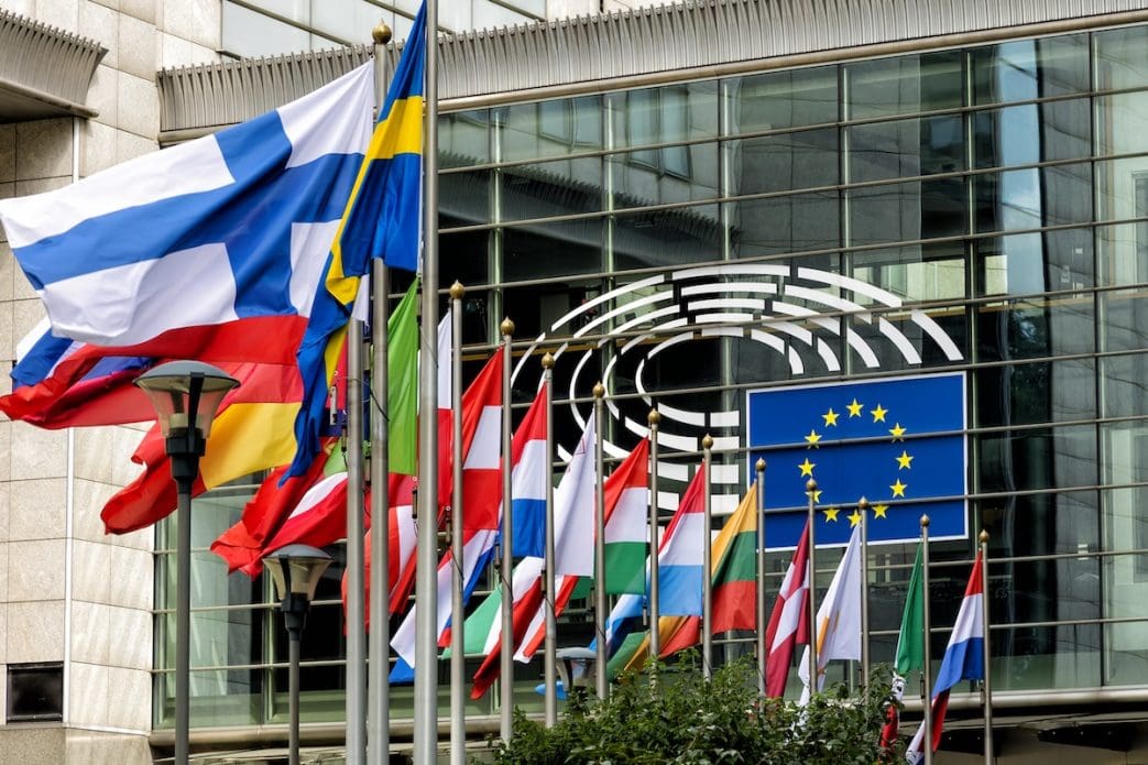 EU vlaggen in Brussel